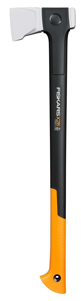 Fiskars X28 kløyveøks med svart og oransje FiberComp-skaft