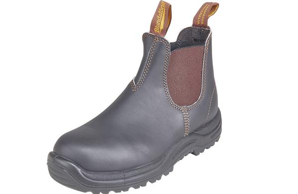 Brun Blundstone modell 192, S2, med elastiske sidestykker