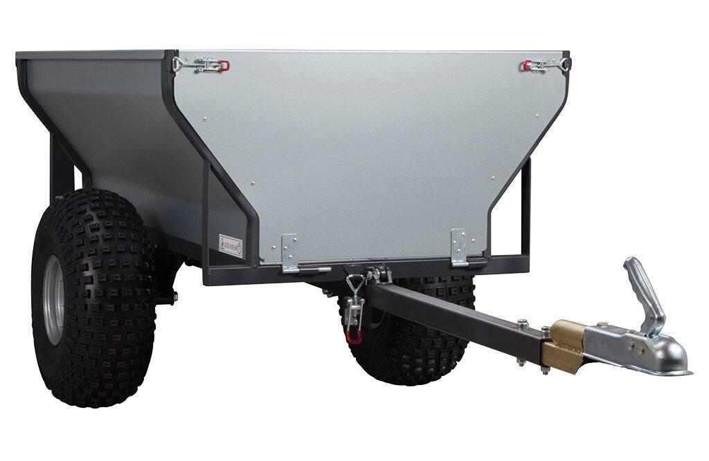 Agriquad tohjuls ATV-henger med metallkasse og store terrengdekk