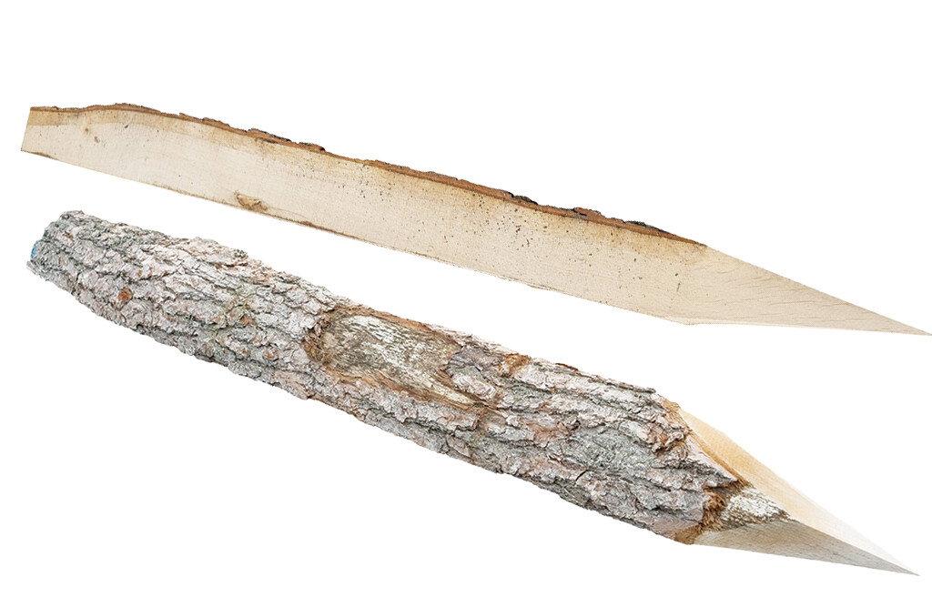 Ferdigspisset gjerdestolpe i eik, 160 centimeter, bunt til permanent inngjerding