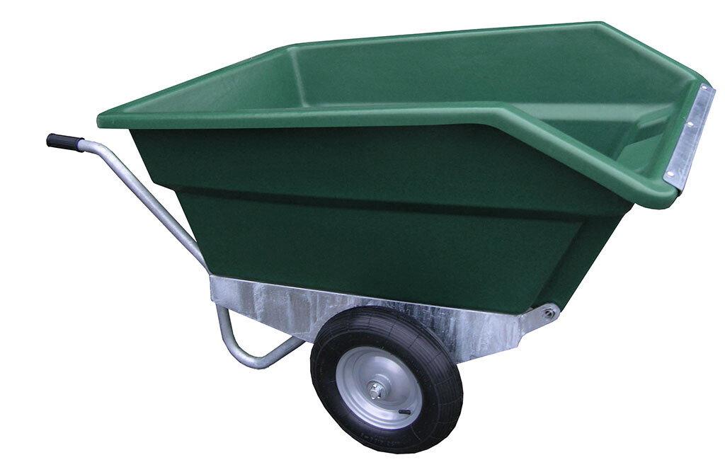 JFC tohjuls hagevogn med tippfunksjon og 400 liters polyethylentank