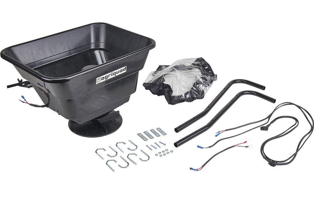 Elektrisk ATV-spreder fra Agriquad med 12V motor og bryter i cockpit