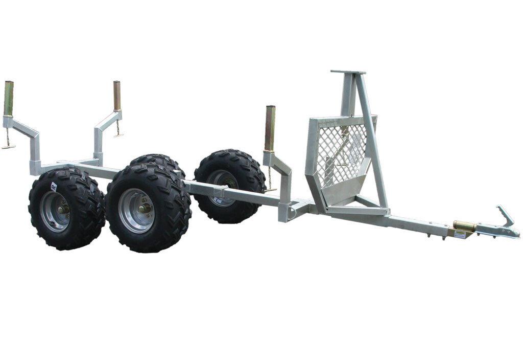 Tømmerhenger for ATV med boggie-system og 1000 kg kapasitet